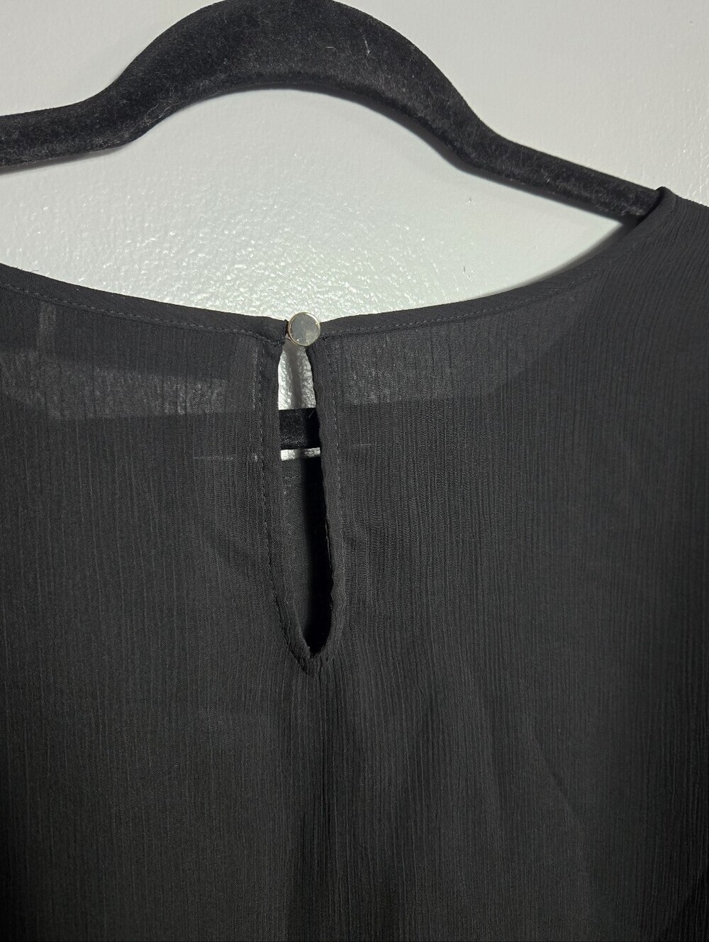 Apt 9 Black Chiffon Blouse Plus Size 2X Sheer Floral Statement Balloon Sleeve - Picture 5 of 7